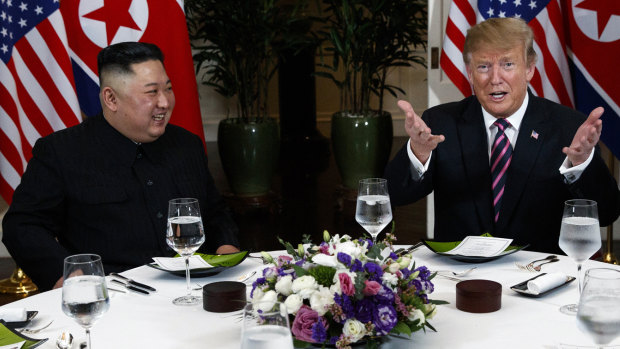 President Donald Trump and North Korean leader Kim Jong-un meet in Vietnam.