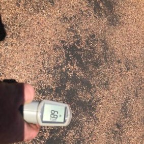 Boulia Shire Council works director Harin Karra recorded the temperature of the road at 68 degrees in the small outback town.