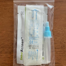 An InnoScreen rapid antigen test sold at a Toongabbie store for $28. 