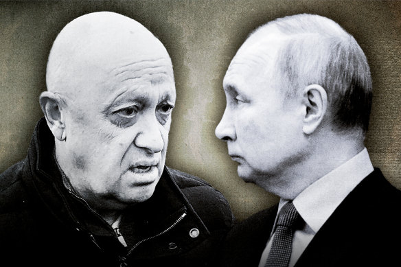 Yevgeny Prigozhin and Vladimir Putin.