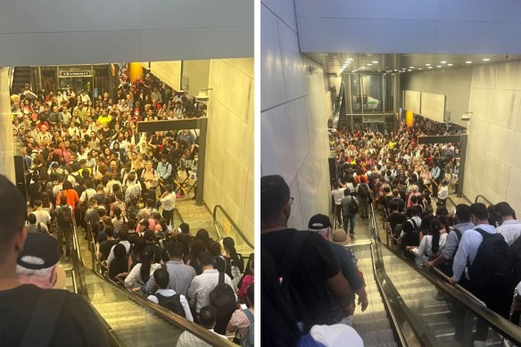 Police restrict access to platforms at Parramatta station amid major delays.