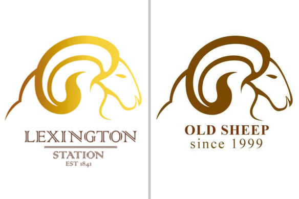 The logo being used by Henri Du Pont, and the logo used by Russian wool company Old Sheep. 