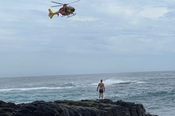 One of the bystanders who jumped in the water on Wednesday to help a group of people swept off rocks at Bushrangers Bay.