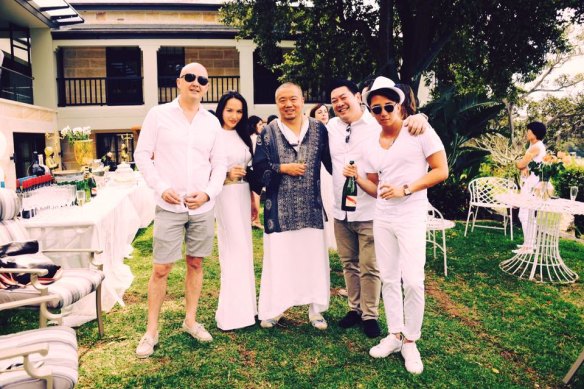 Sam Guo at one of his parties at the Windermere estate in Hunters Hill, before he sold it for $19 million.