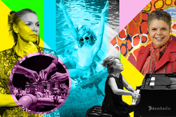 K-O: (clockwise from top left) Girls and Boys; RetroSplash!; Woven Song; Lisa Moore in Show Your Heart; and Antarctica. 