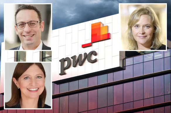 (Clockwise from top left) PwC Global’s chief risk officer Coenraad Richardson, tax and legal operation head Carol Stubbings and general counsel Diana Weiss are in Australia to oversee a review to rebuild the firm’s reputation.