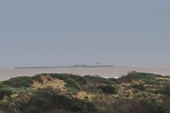 Carnarvon shed under water.