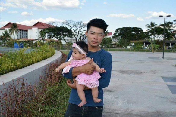 Anucha Angkaew, a Thai farm worker captured by Hamas from an Israeli kibbutz on October 7. He is pictured with his daughter, who is now 7.