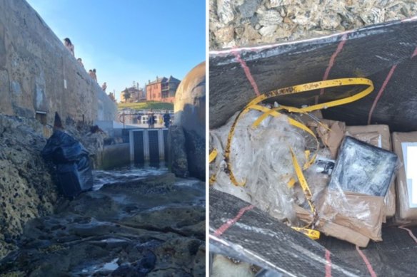 The package of cocaine next to the Newcastle Ocean Baths.