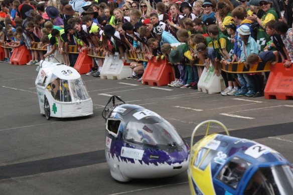 The Haileybury vehicle in 2013 that Oscar Piastri and Hugo Ralphsmith competed in.