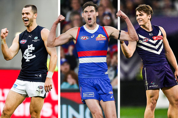 Carlton, the Western Bulldogs and Fremantle are all playing for a spot in the finals this weekend.