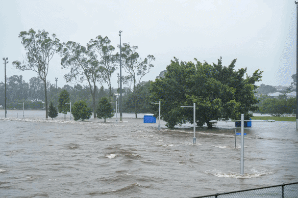 Flooding across Brisbane on Sunday.