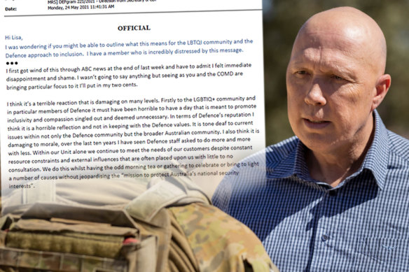 Emails reveal staff felt shame after Defence Minister Peter Dutton banned IDAHOBIT celebrations, claiming “we are not pursuing a woke agenda”.