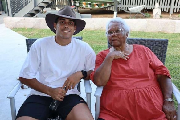 Tyrell Sloan with his grandmother  Colleen.