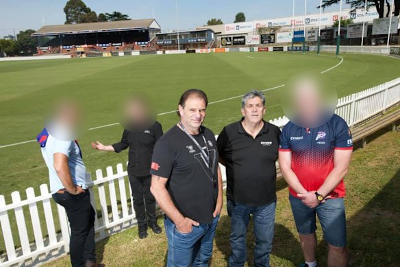 Former CFMEU boss John Setka with Stephen Long at Port Melbourne Football Club in 2021.