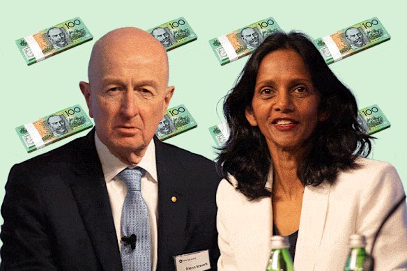 Macquarie Group chairman Glenn Stevens and CEO Shemara Wikramanayake.
