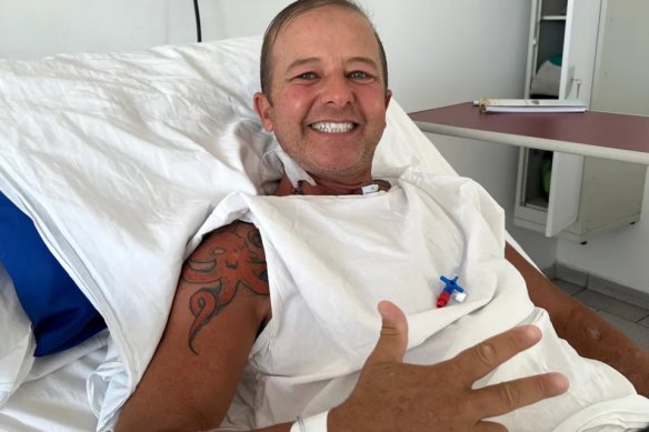 Organ transplant recipient Ricardo Medeiros de Oliveira was picked up from atop a mountain to make it to surgery on time at the Santa Casa de Misericordia hospital in Juiz de Fora, Brazil.