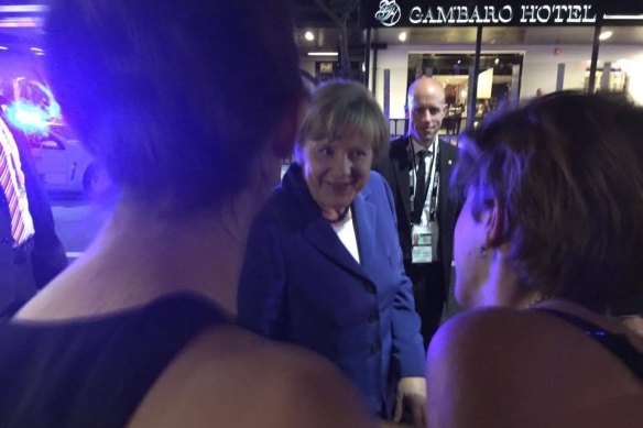 German Chancellor Angela Merkel dropped by Brisbane bar Brewski during the G20.
