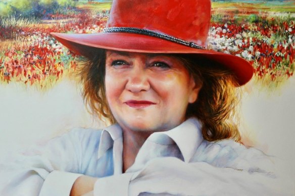 A portrait of Gina Rinehart, from a series by WA artist Alix Korte, posted on the mining billionaire’s official website.