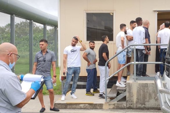 Advocates say 23 of the men were taken by bus to the Brisbane Immigration Transit Accommodation site to have their releases processed - along with two others already at the detention centre. 