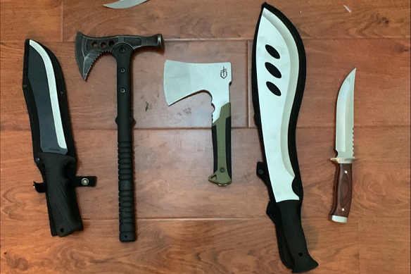 Weapons allegedly seized during the raids.