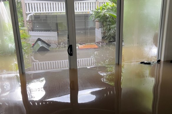 Darragh’s Chelmer home had nearly a metre of water through its ground floor.