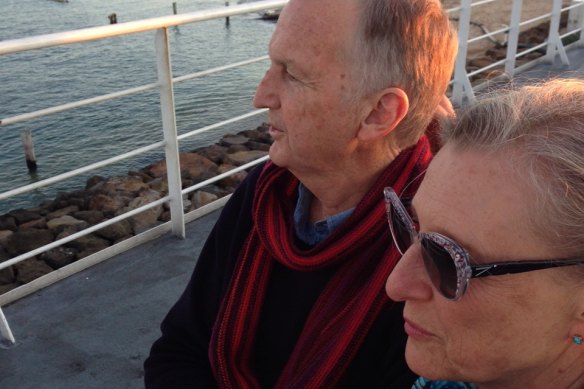 Graham Candy with his wife, Lauren, when they took the grandkids sailing, about six months before he died of advanced prostate cancer. 