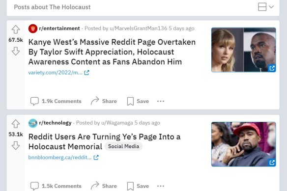 The Reddit backlash against Kanye West. 