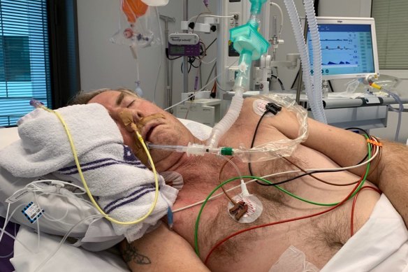 Peter Carter nearly died from flesh-eating bacteria after being sent home from Broken Hill Hospital. 