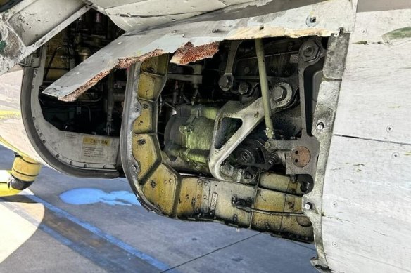 The missing panel was discovered by staff co<em></em>nducting post-flight checks.