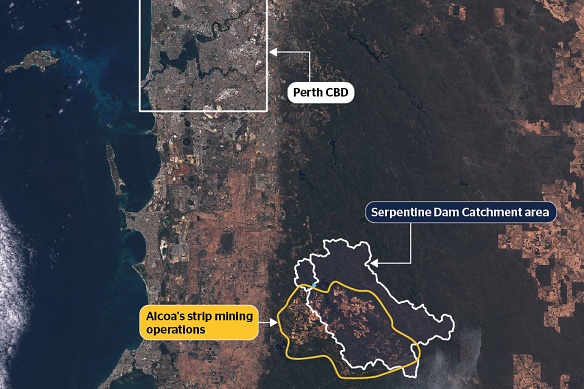Alcoa’s strip mining is extensive throughout the Darling Scarp.