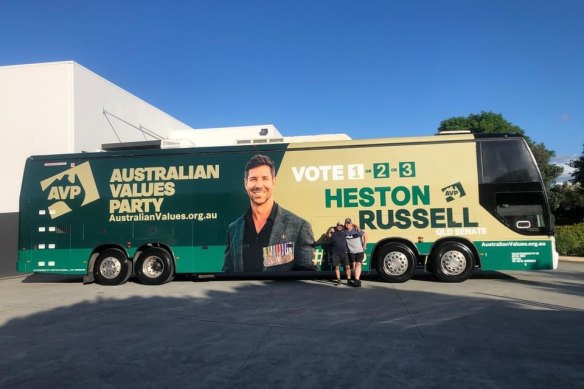 Australian Values Party campaign bus in Queensland earlier this year.