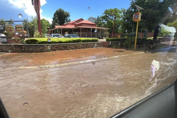 Mundaring flooded from the storm on Tuesday.
