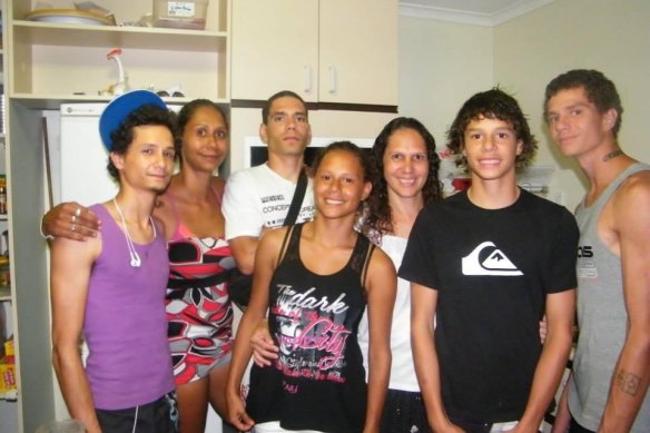 The family of missing woman Monique Clubb (second from left): Jeffrey, Mickey, Minnie, Monique’s mother Sheena McBride, Timothy and Jack Clubb.