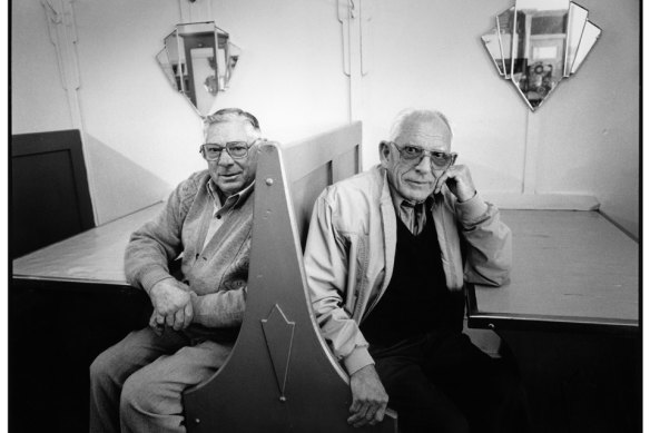 Peter (Beneto) and Jack (Ioannis) Veneris,  at the Blue Bird Cafe in Lockhart, NSW. The Veneris family owned the cafe for 70 years.