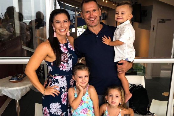 Hannah Clarke and Rowan Baxter with their children, Laianah, Aaliyah and Trey. 