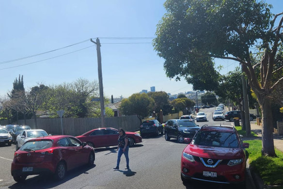 Congested residential streets around the showgrounds last weekend.