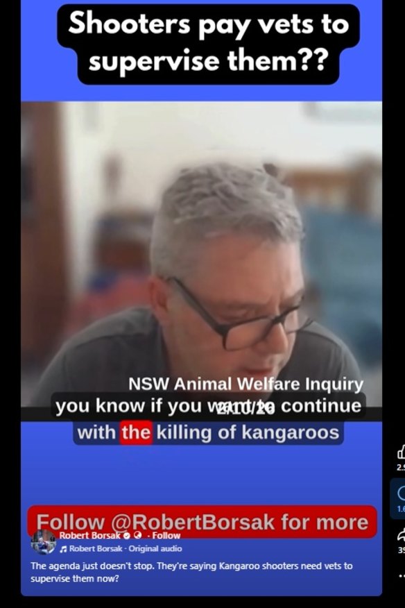 Screenshots of a post shared on Facebook by NSW Shooters and Fishers MP Robert Borsak.