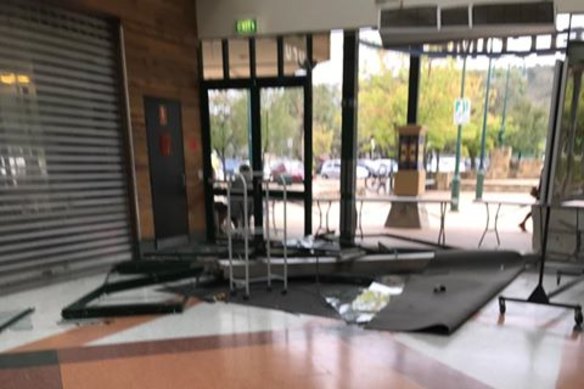 Police attended Lanyon Marketplace on Friday morning after reports of a ram raid.