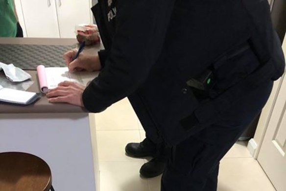 Police seize the strawberry and needles late on Monday night.