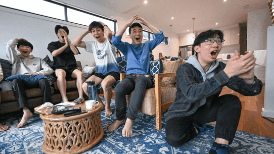 The moment Melbourne High School student Patrick Phan sees his 99.55 VCE score on Thursday morning.