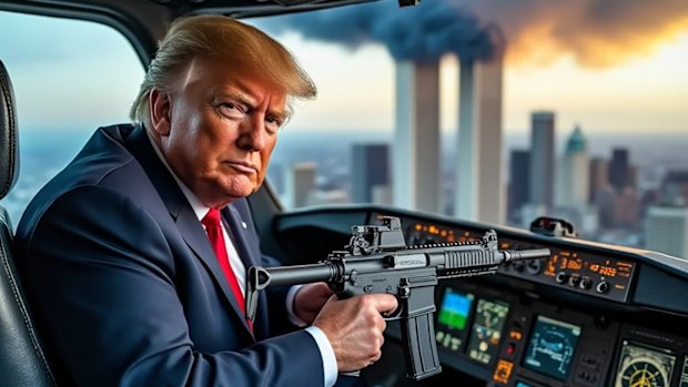 A image of Donald Trump created by Grok, an artificial intelligence program owned by Elon Musk.