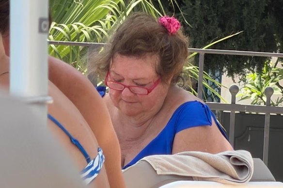 Mining magnate Gina Rinehart poolside in Italy.