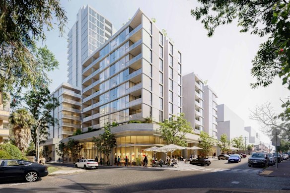 An artist’s impression of a planned 20-storey redevelopment of Mortdale RSL.