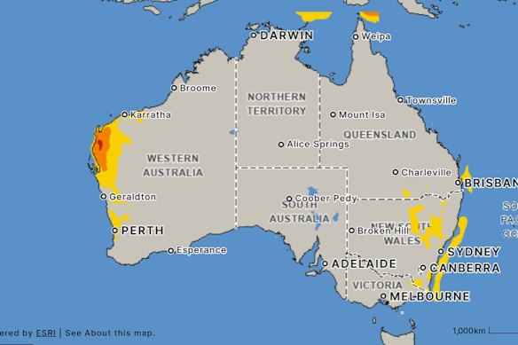 The heatwave map. 