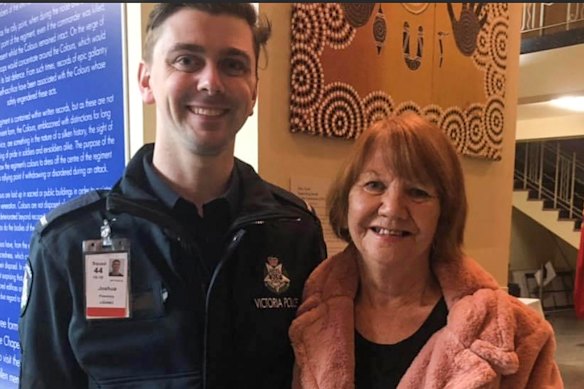 Constable Josh Prestney with his grandmother. 