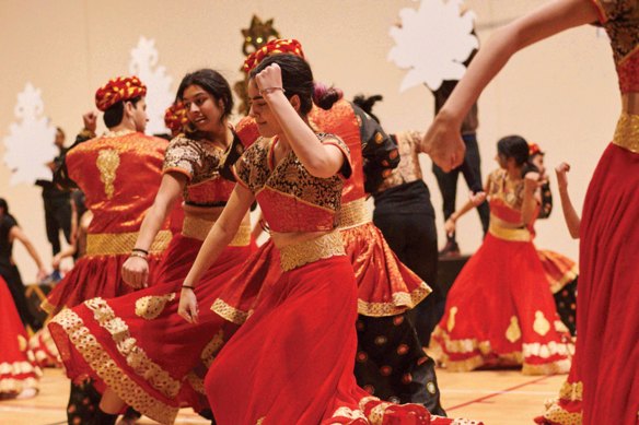 A rehearsal in Melbourne's east for an amateur Bollywood dance spectacular, celebrating 75 years of Indian independence.