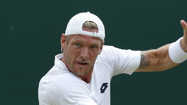 Sam Groth on the tennis court.