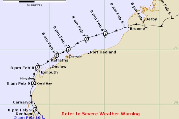 The path of ex-tropical cyclone Mitchell. 