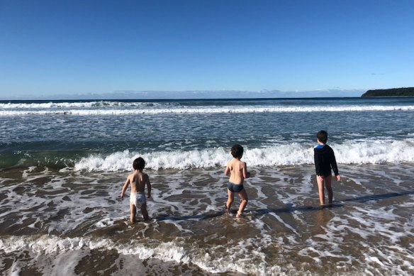My three sons: Peter Papathanasiou’s boys get their beach adventure.